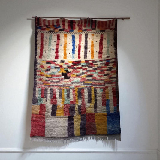 Custom order| Unique Abstract Wool Design Carpet - Bespoke Handcrafted KilimBags