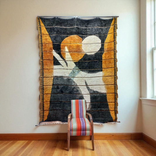 Unique Abstract Wool Design Carpet - Bespoke Handcrafted KilimBags